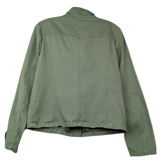 Buddy Basics Green Distressed Military Style Jacket - Picture 2 of 6